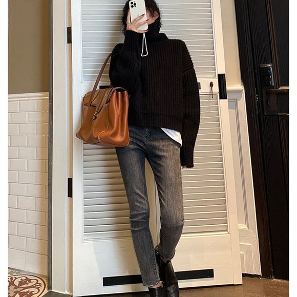 Winter turtleneck thickened sweater - Picture 3 of 5